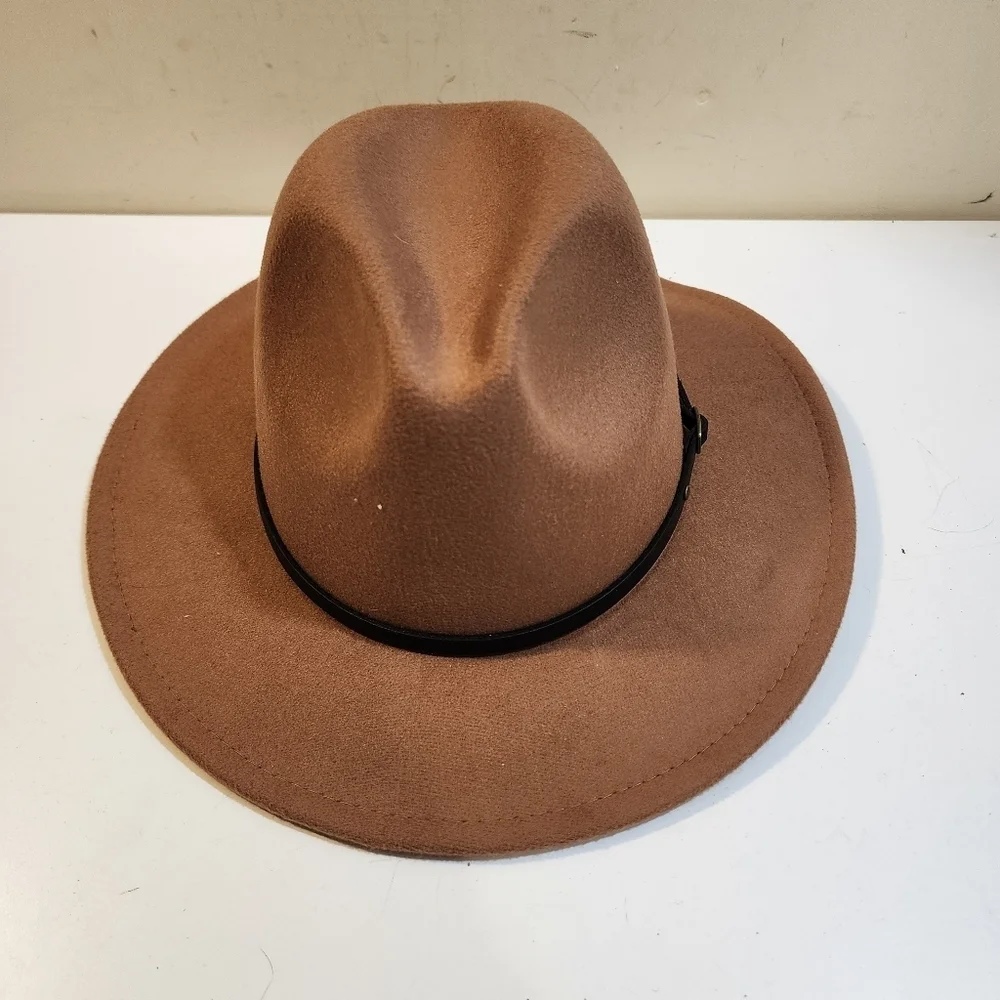 Women's Tan  Fedora Hat Cotton Blend